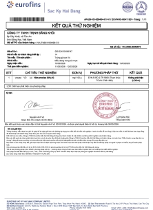 Giấy Chứng Nhận Trứng Gà Tươi EUROFINS